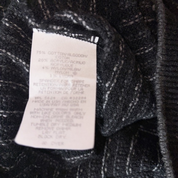 Vintage Shenandoah Sweater Mens Black/Gray Patterned Cotton Knit Crewneck USA XL - Picture 4 of 7